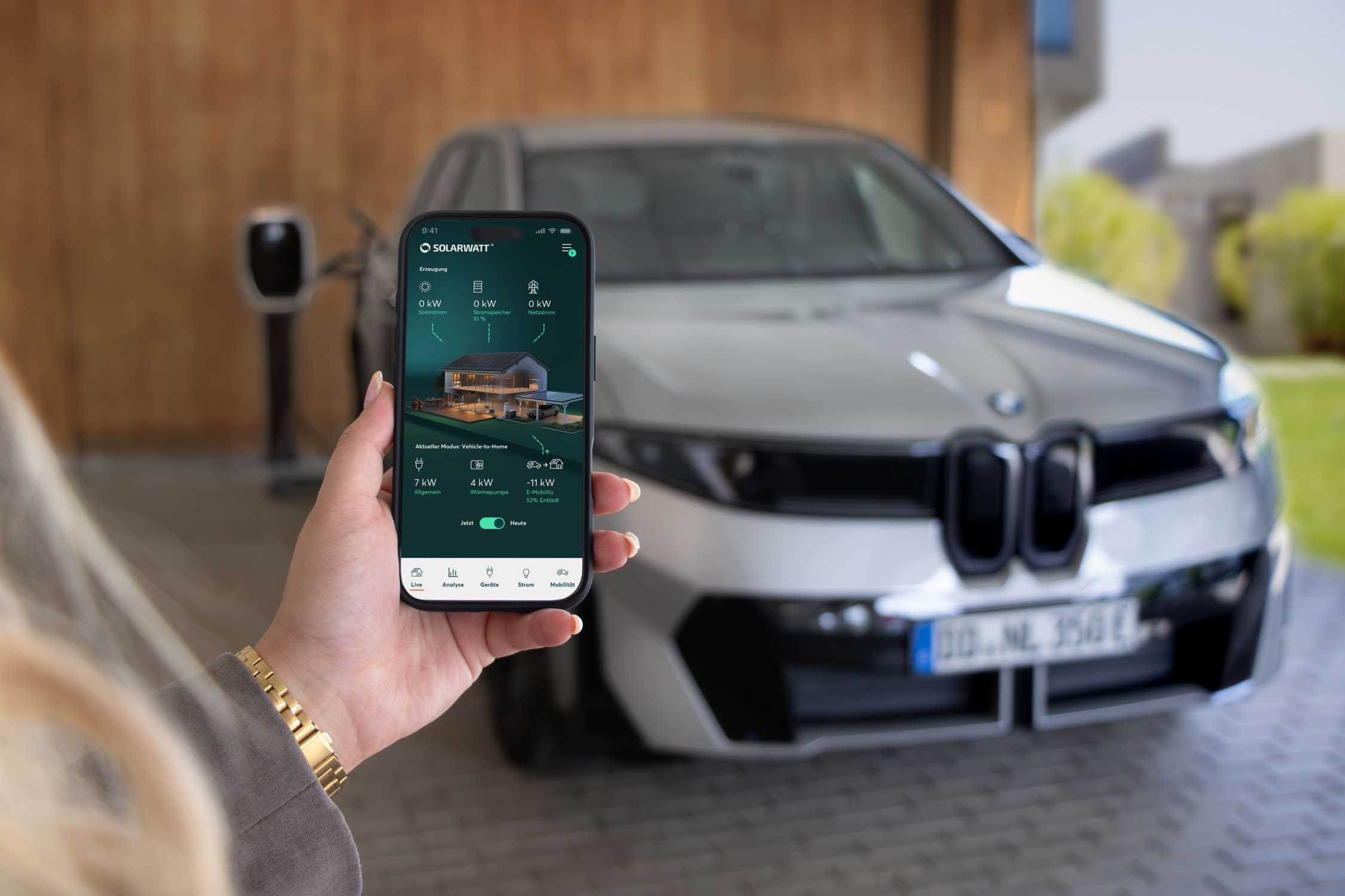 BMW and SOLARWATT home-energy integration equipment for bidirectional charging